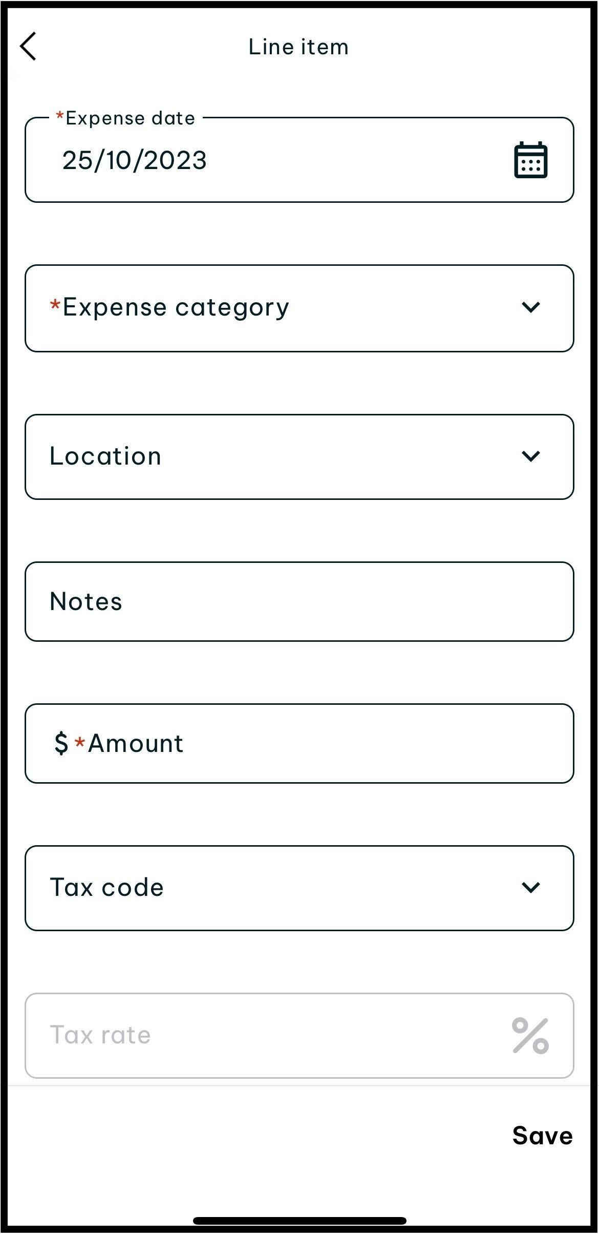 screenshot of where ti tap on plus sign add expense
